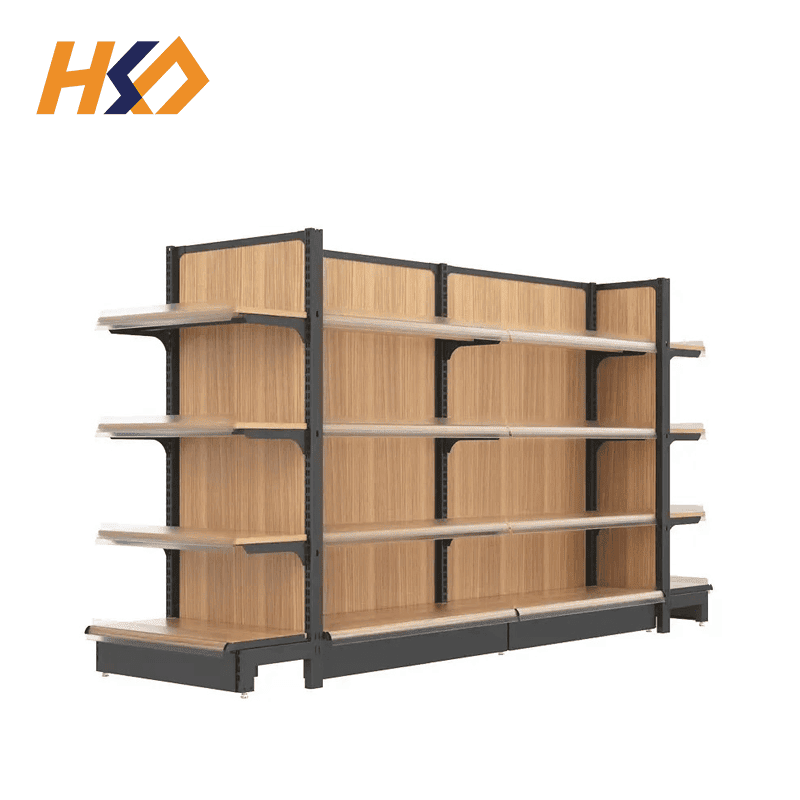Supermarket Wooden Gondola Shelving